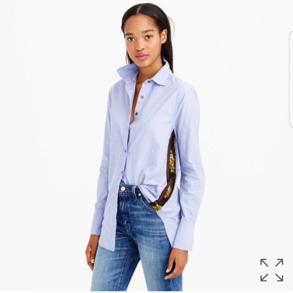 J.Crew Sequin Side Stripe Shirt